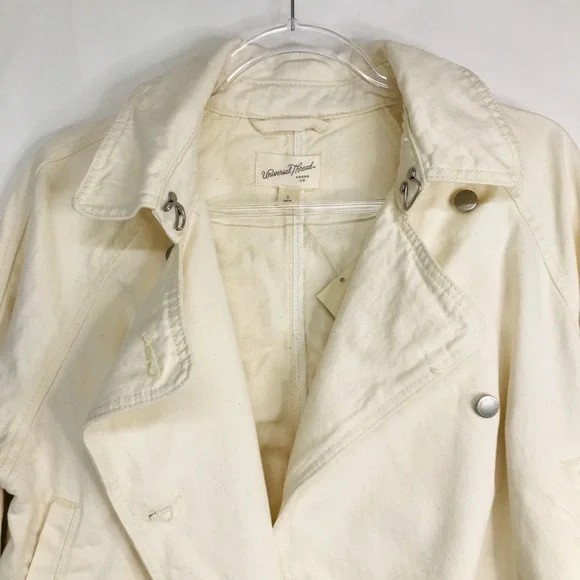 Universal Thread Womens Small Ecru Cropped Moto Jacket Cotton Lyocell W9P38Y NWT - Picture 2 of 13